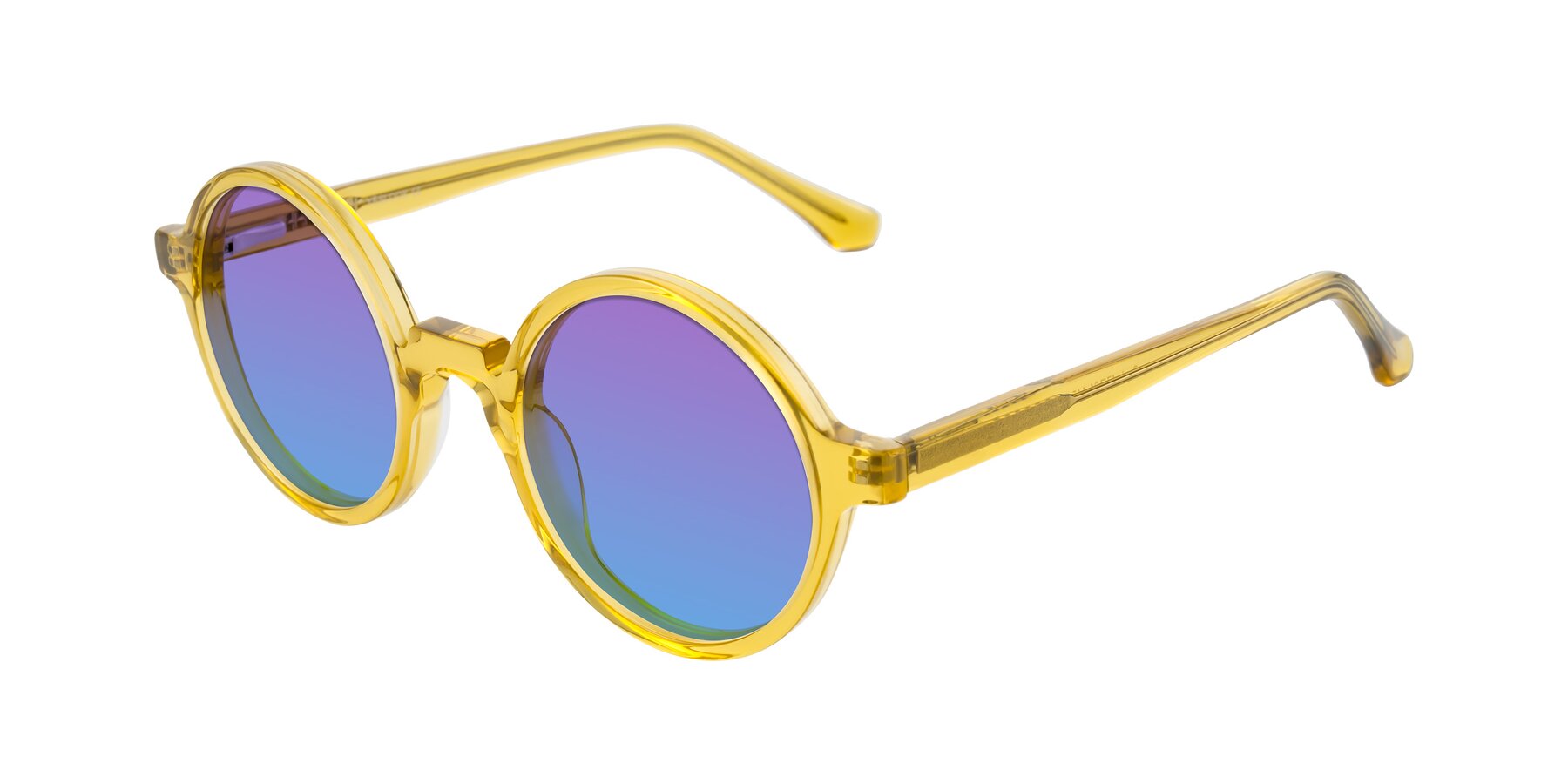 Angle of Clady in Mustard Crystal with Purple / Blue Gradient Lenses