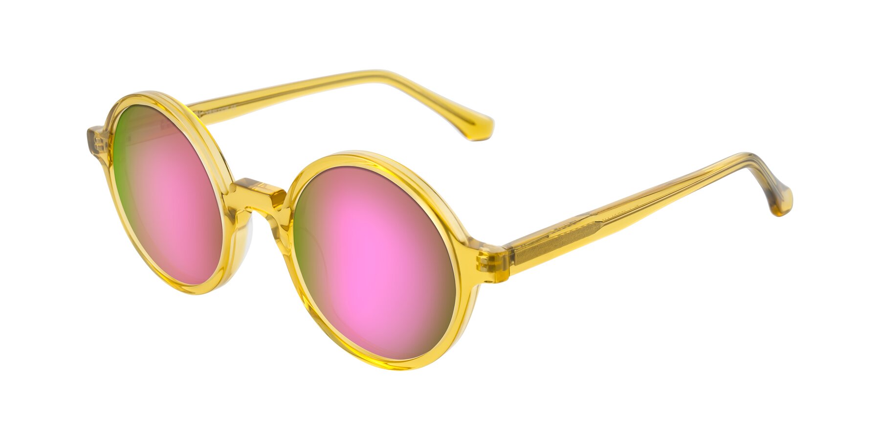 Angle of Clady in Mustard Crystal with Pink Mirrored Lenses