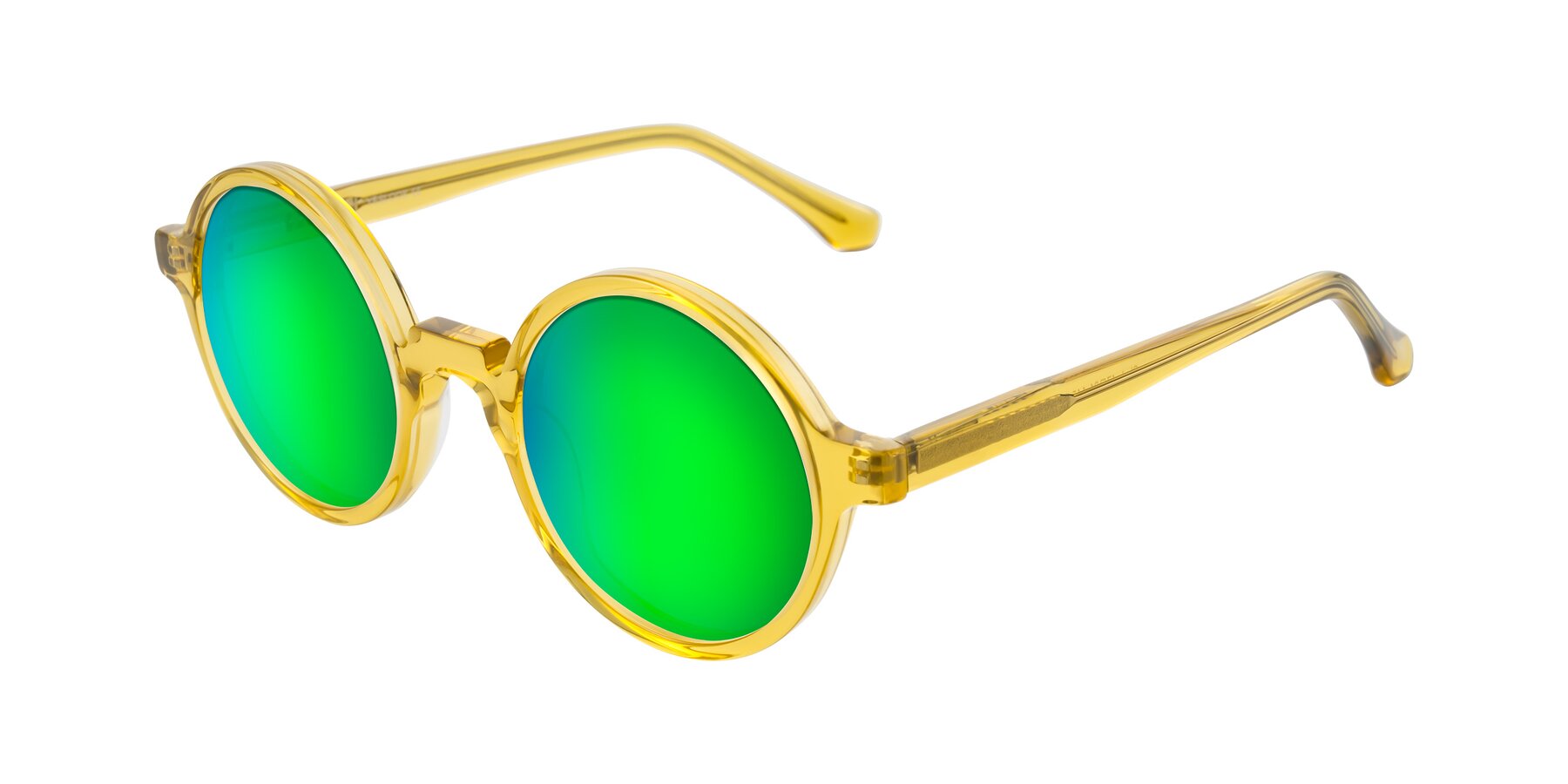 Angle of Clady in Mustard Crystal with Green Mirrored Lenses