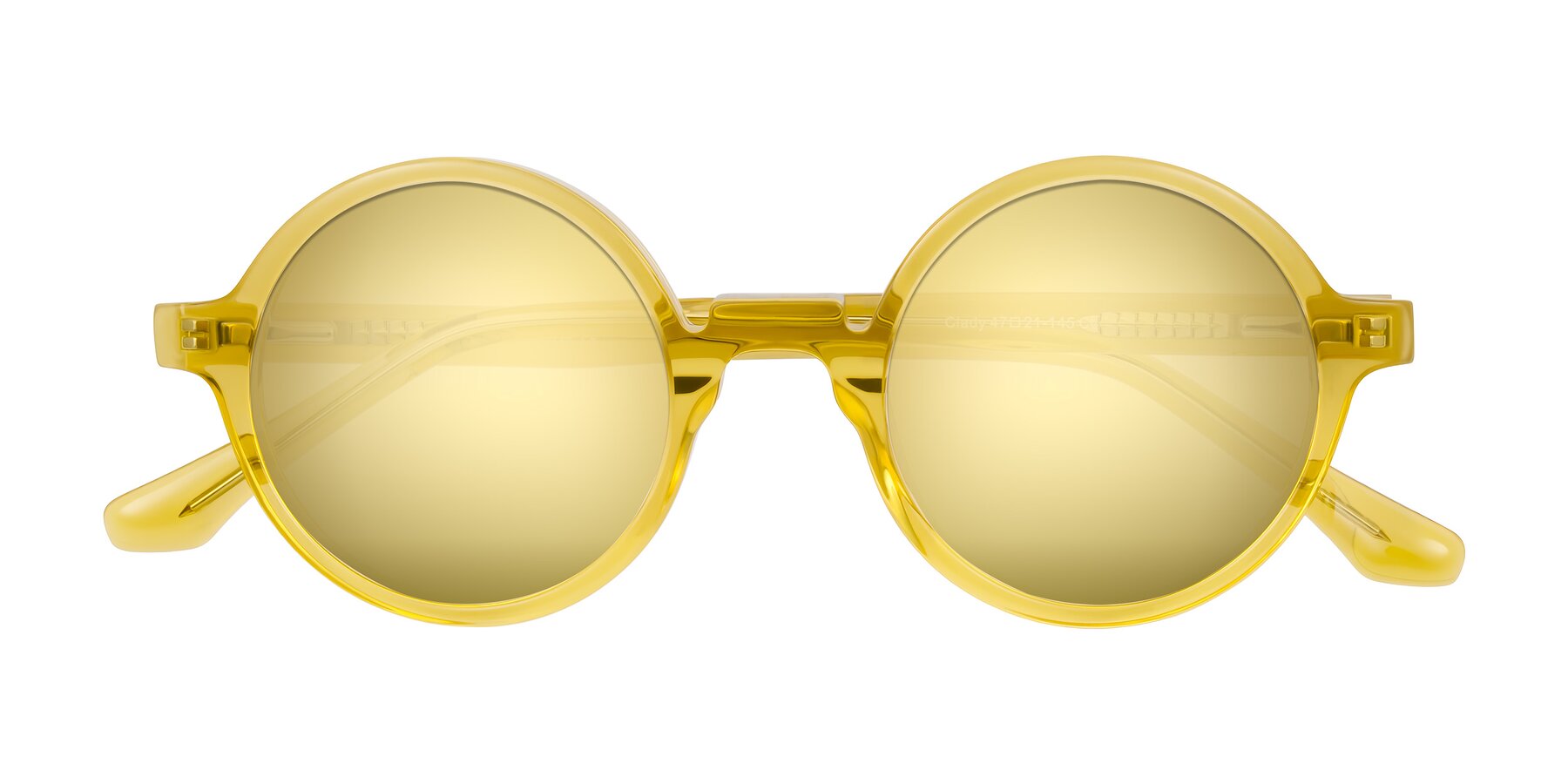 Folded Front of Clady in Mustard Crystal with Gold Mirrored Lenses