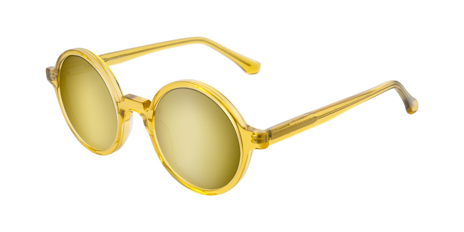 Angle of Clady in Mustard Crystal with Gold Mirrored Lenses