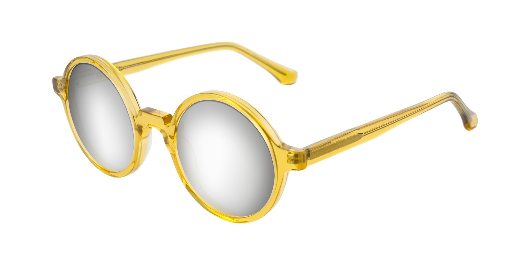 Angle of Clady in Mustard Crystal with Silver Mirrored Lenses