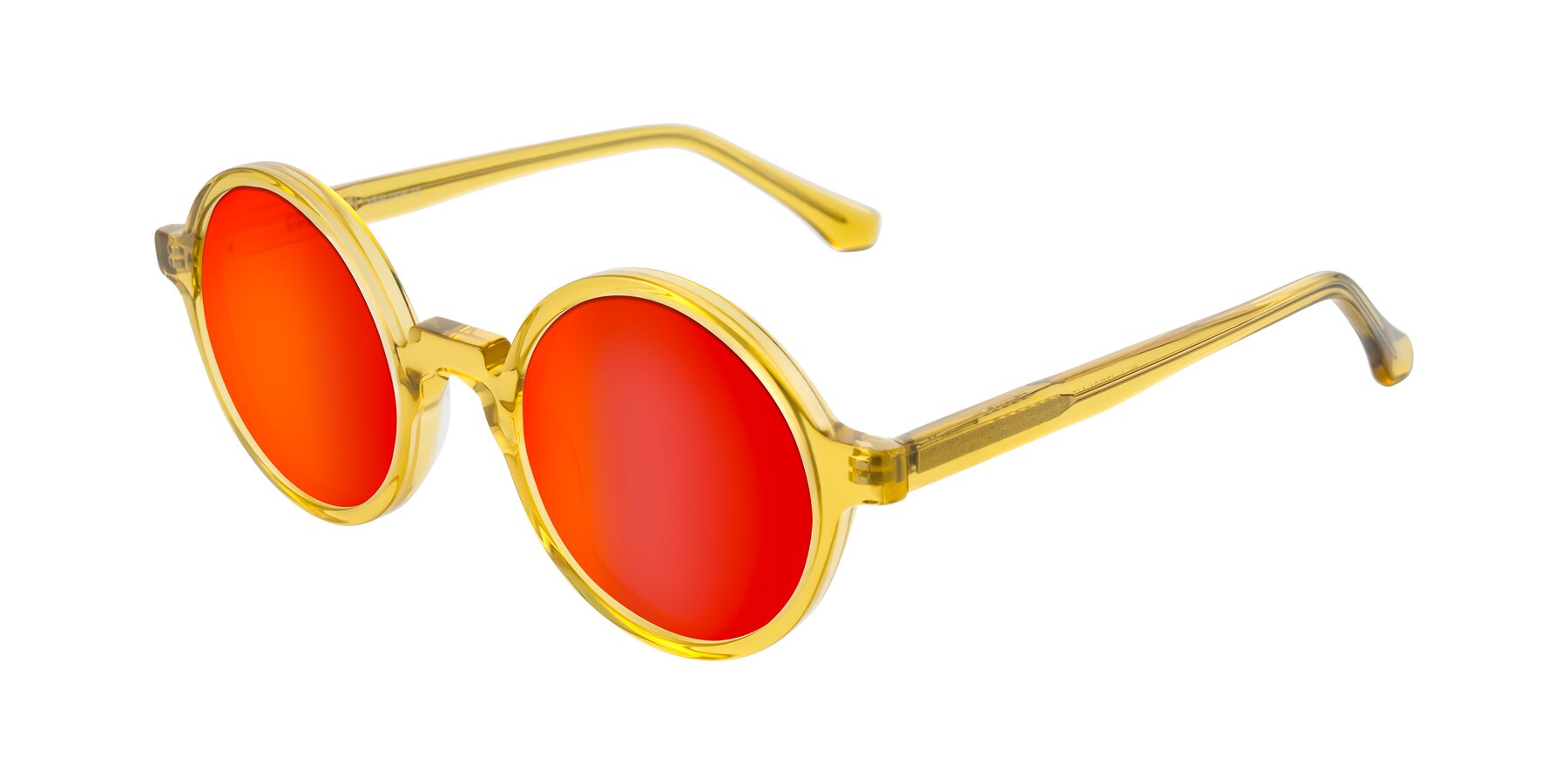 Angle of Clady in Mustard Crystal with Red Gold Mirrored Lenses