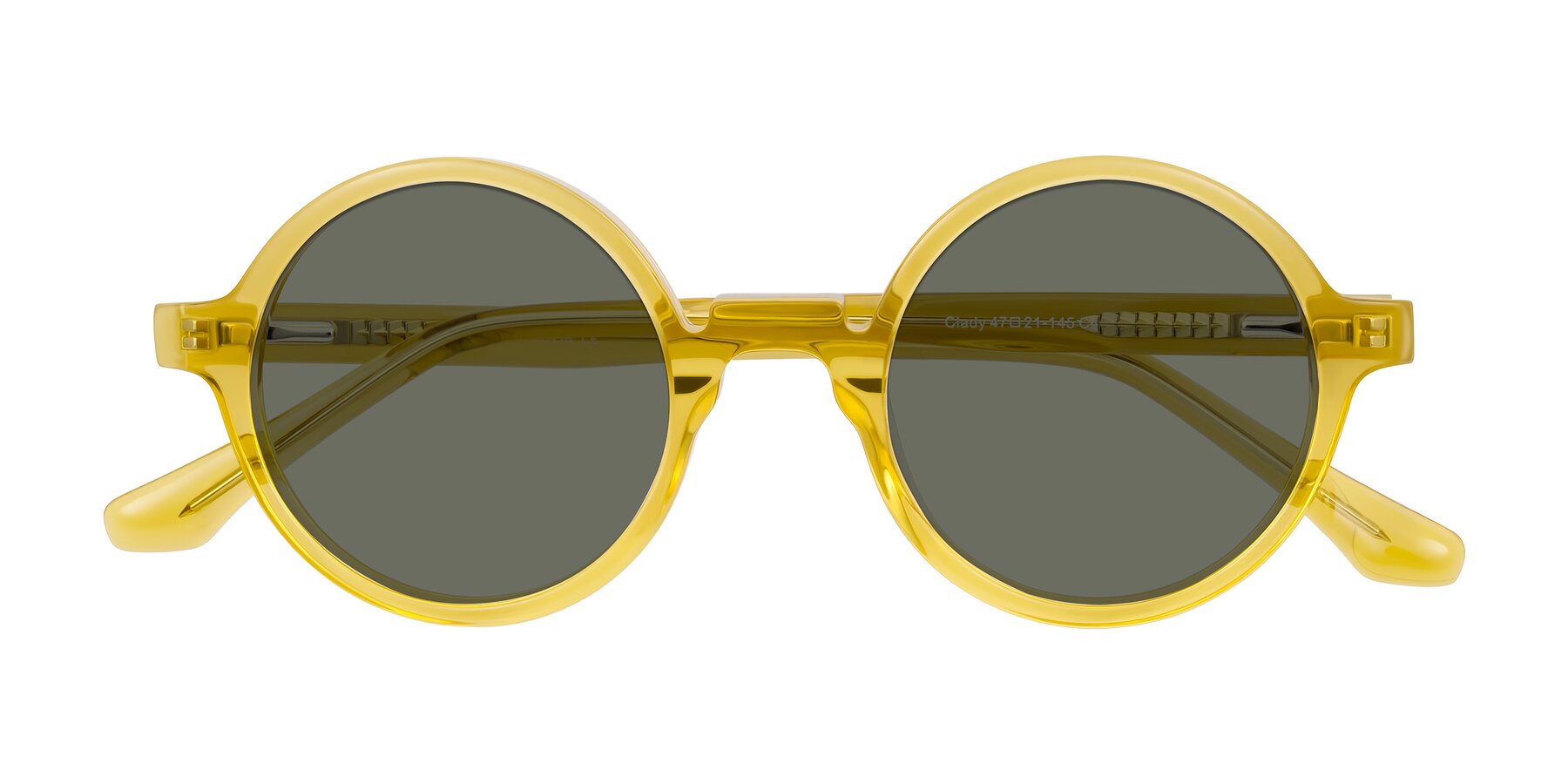 Folded Front of Clady in Mustard Crystal with Gray Polarized Lenses