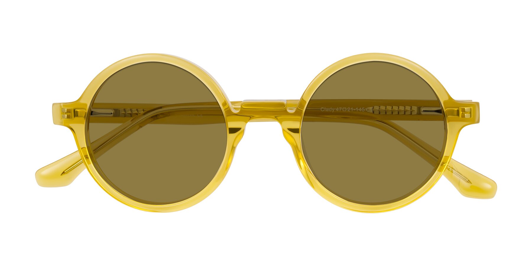 Folded Front of Clady in Mustard Crystal with Brown Polarized Lenses