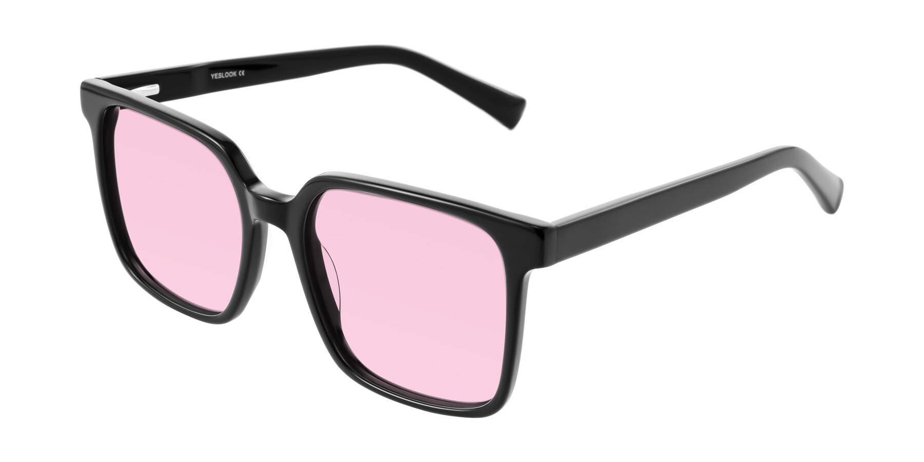 Angle of Donegal in Black with Light Pink Tinted Lenses