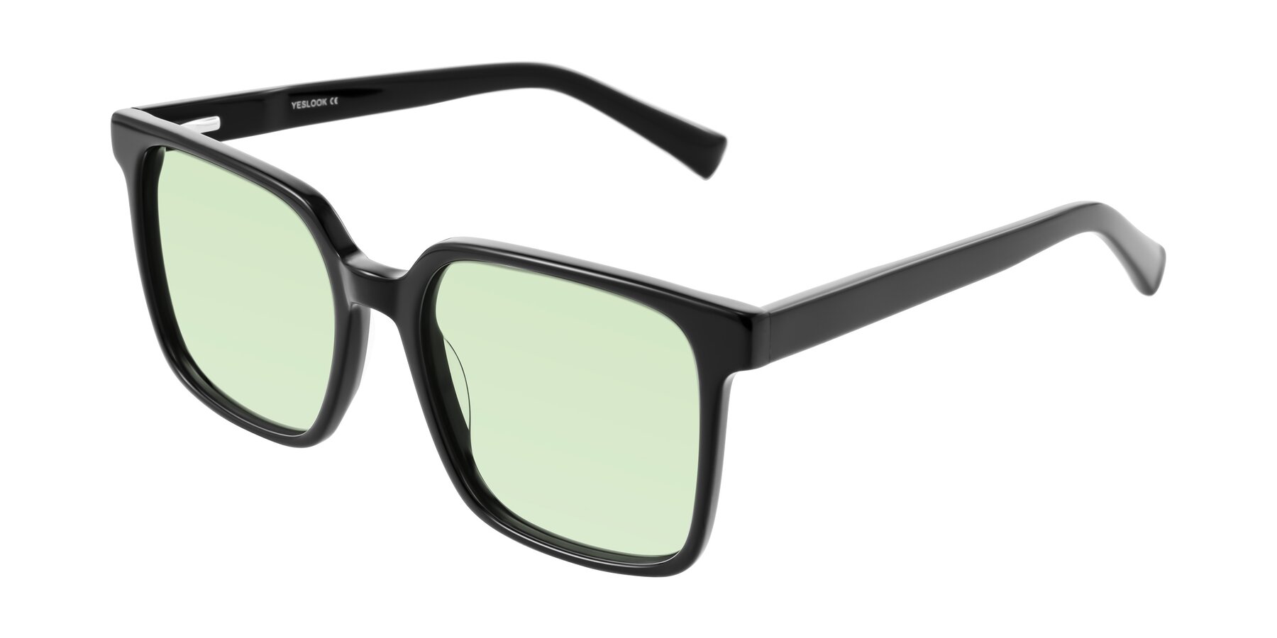 Angle of Donegal in Black with Light Green Tinted Lenses