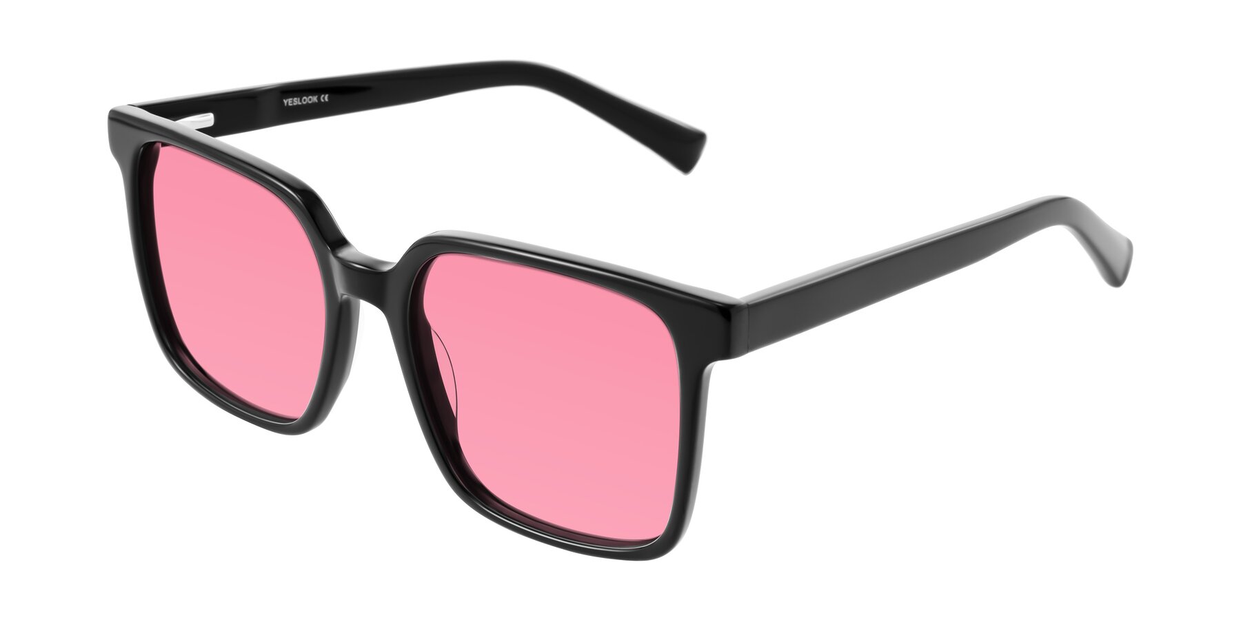 Angle of Donegal in Black with Pink Tinted Lenses