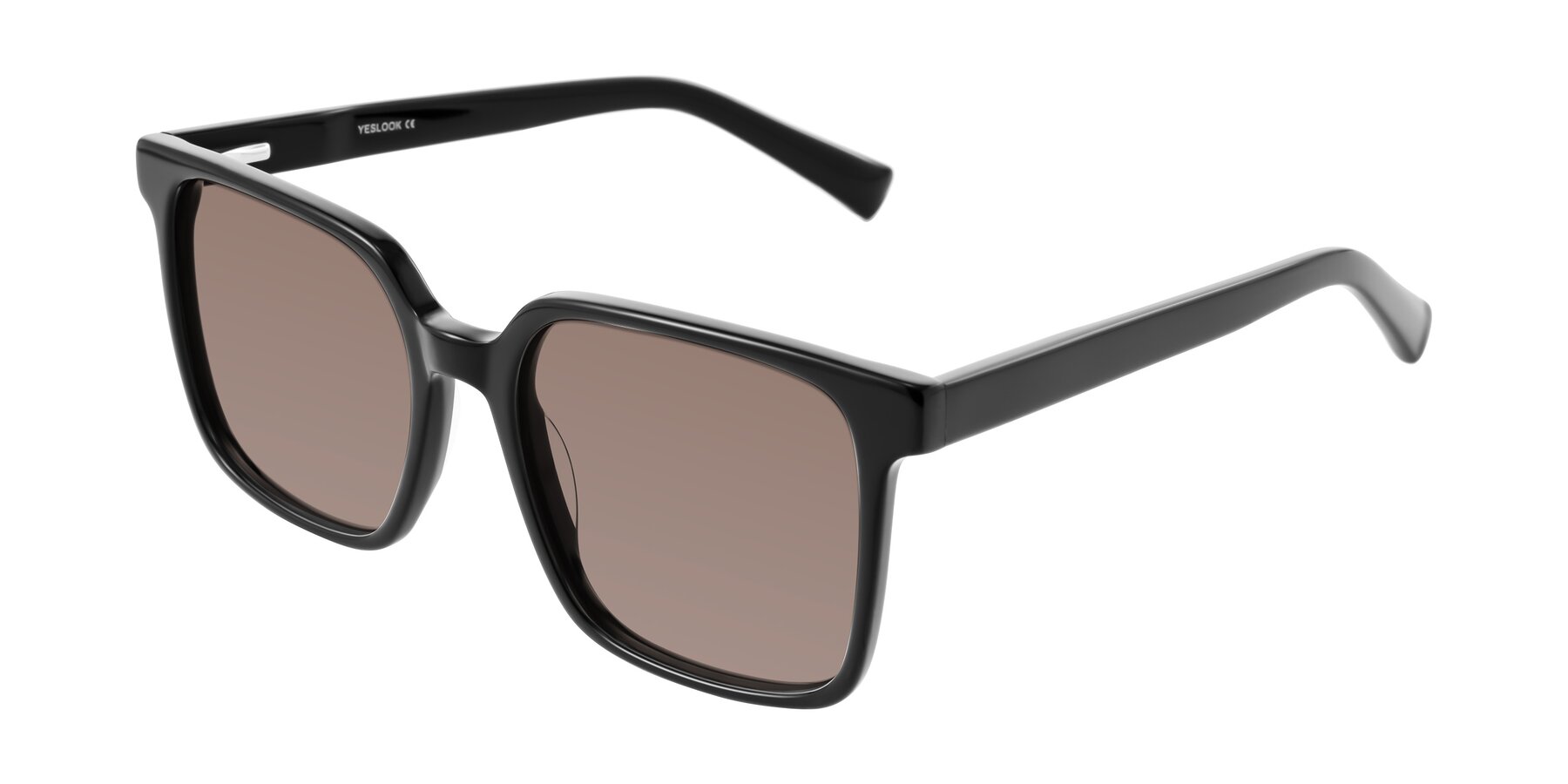 Angle of Donegal in Black with Medium Brown Tinted Lenses