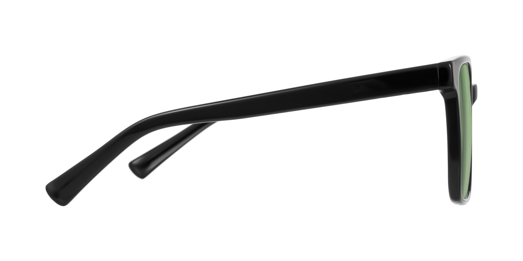 Side of Donegal in Black with Medium Green Tinted Lenses