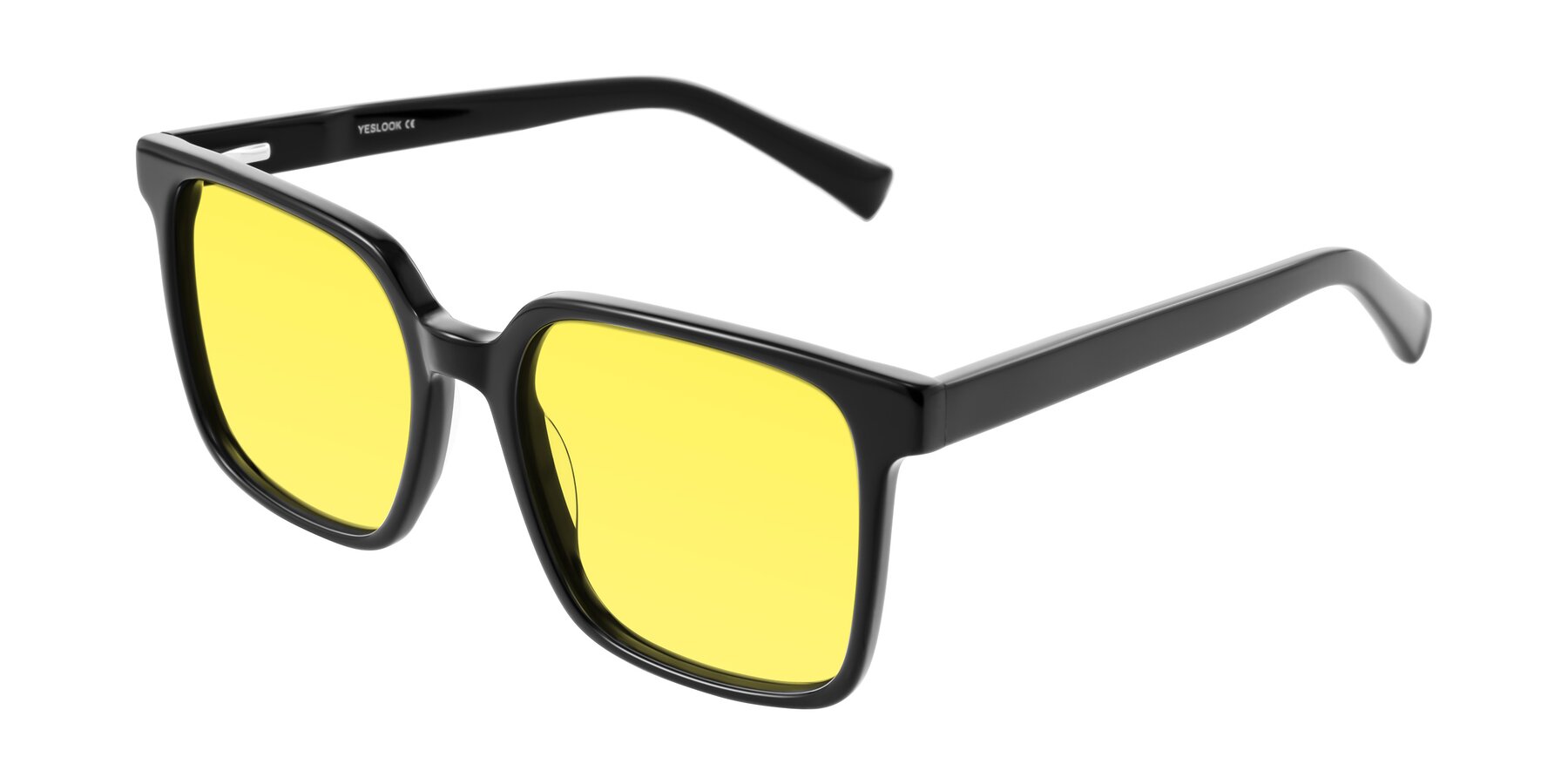Angle of Donegal in Black with Medium Yellow Tinted Lenses