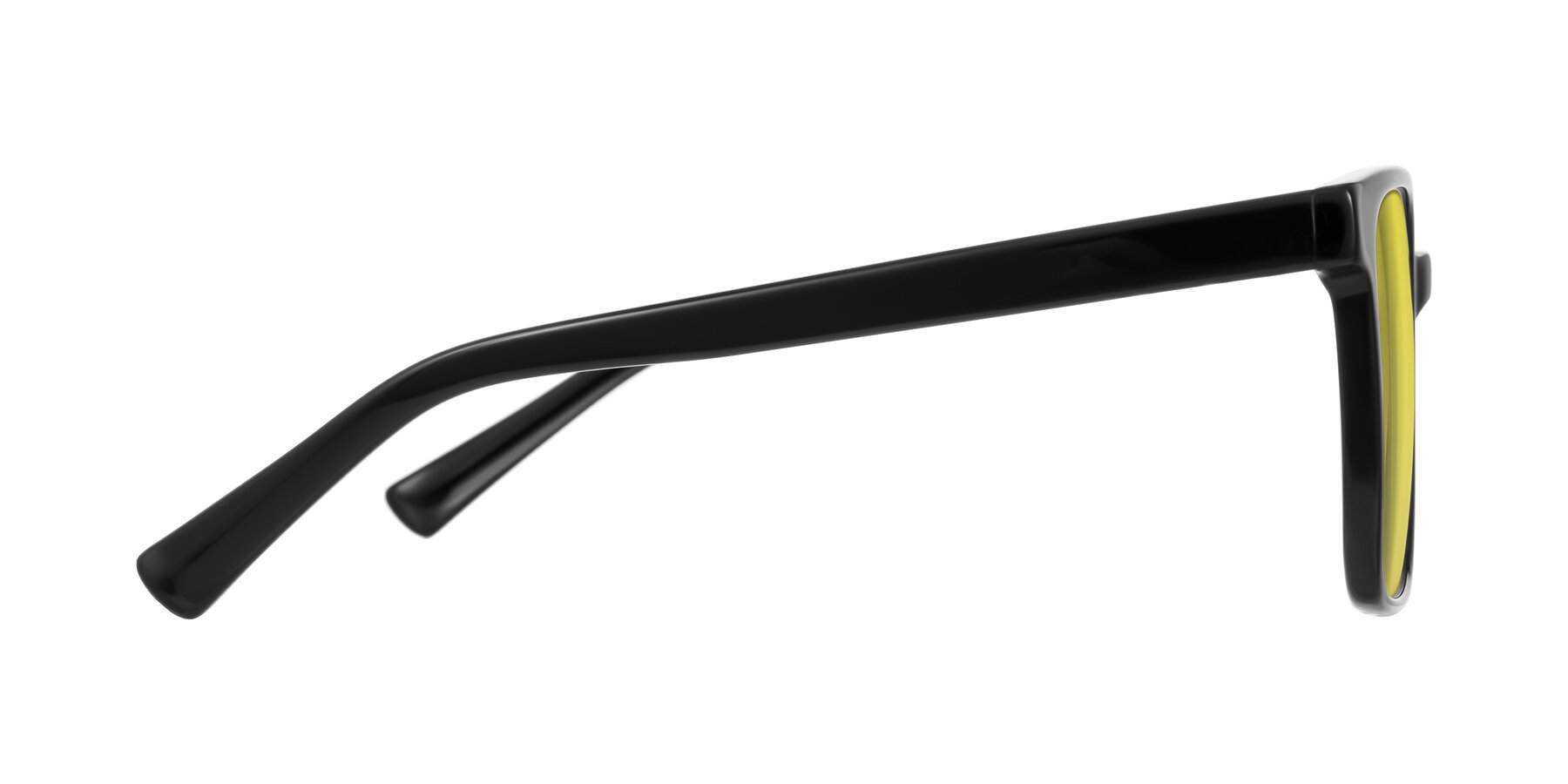 Side of Donegal in Black with Medium Yellow Tinted Lenses