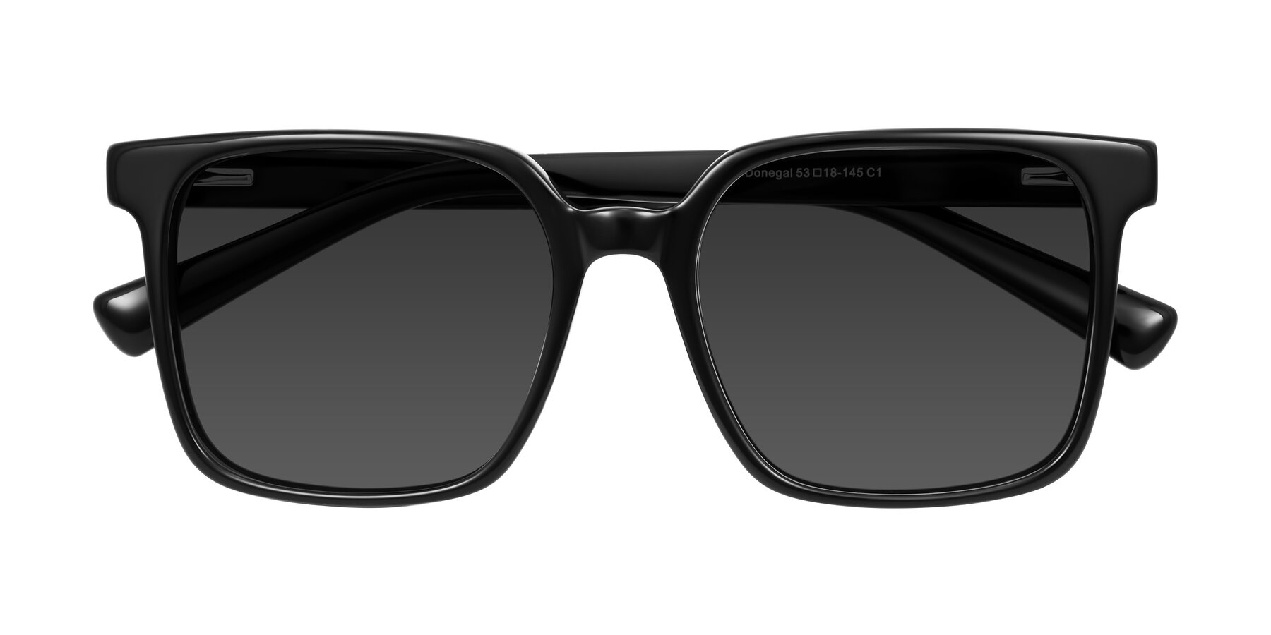 Folded Front of Donegal in Black with Gray Tinted Lenses