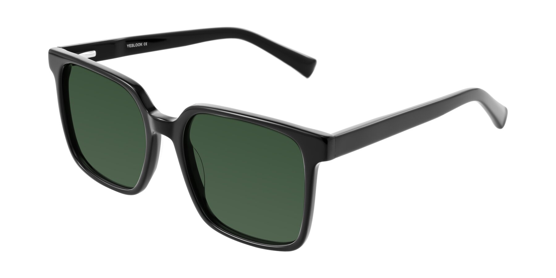 Angle of Donegal in Black with Green Tinted Lenses