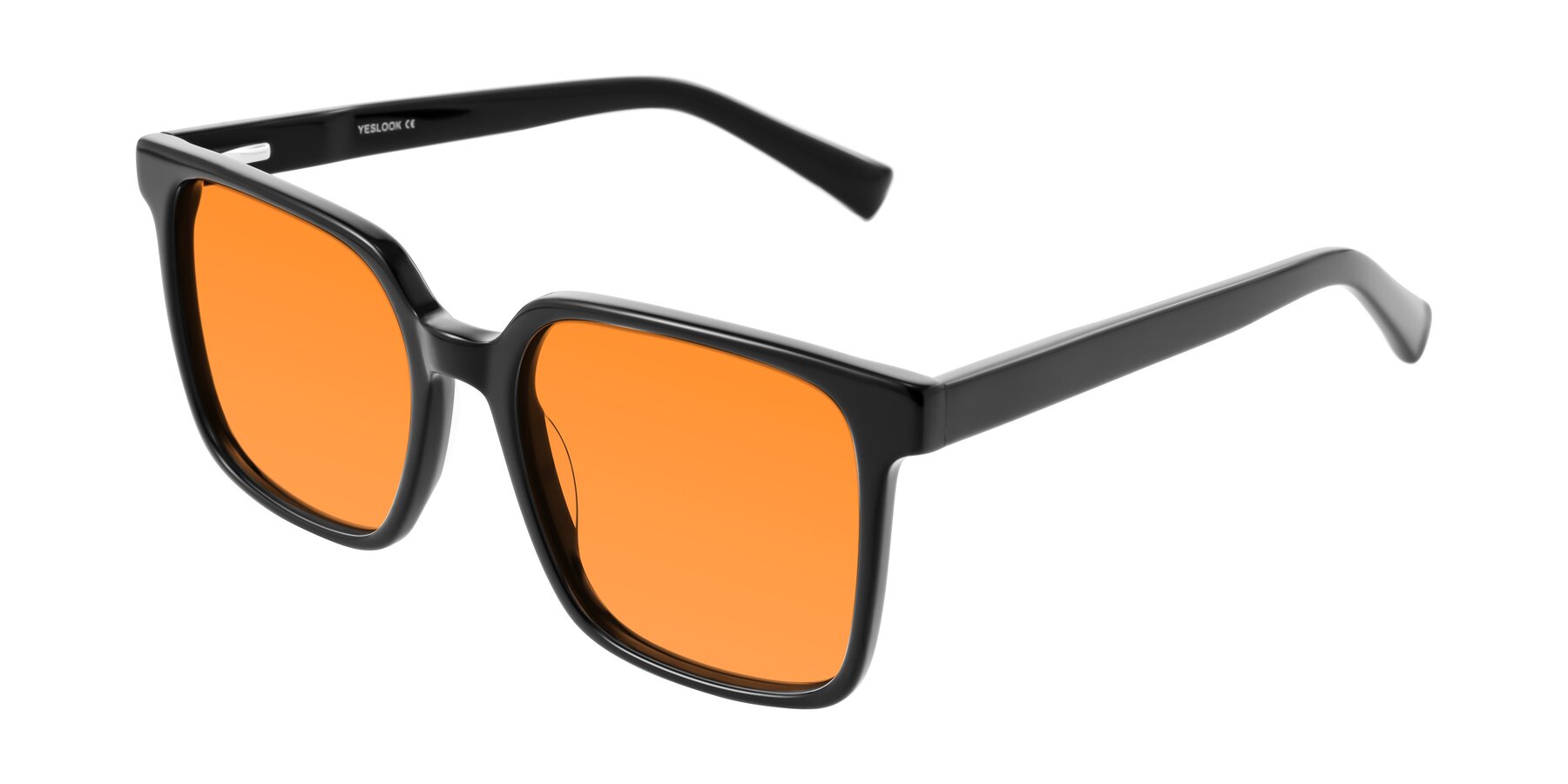 Angle of Donegal in Black with Orange Tinted Lenses