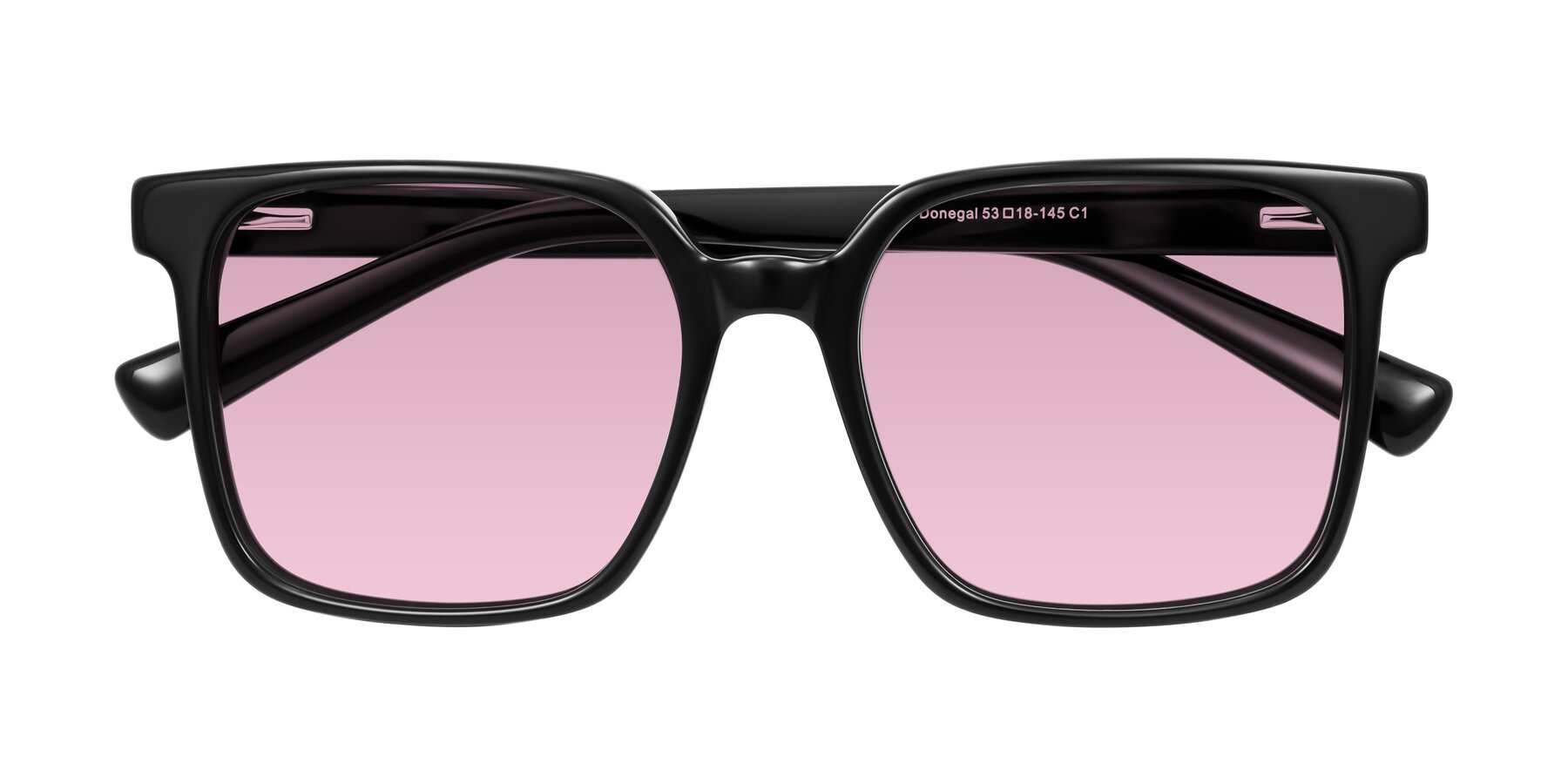 Folded Front of Donegal in Black with Light Wine Tinted Lenses