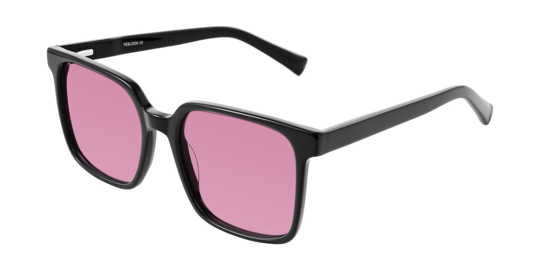 Angle of Donegal in Black with Medium Wine Tinted Lenses