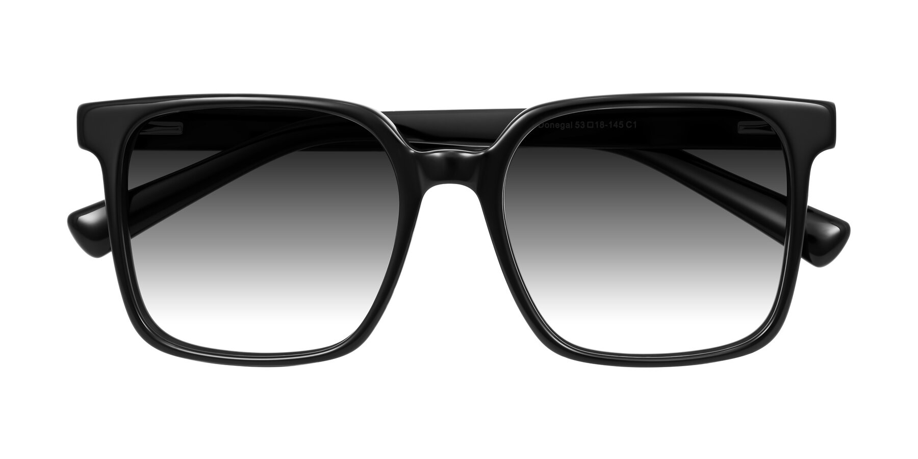 Folded Front of Donegal in Black with Gray Gradient Lenses