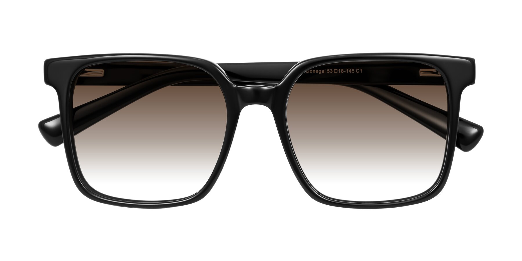 Folded Front of Donegal in Black with Brown Gradient Lenses