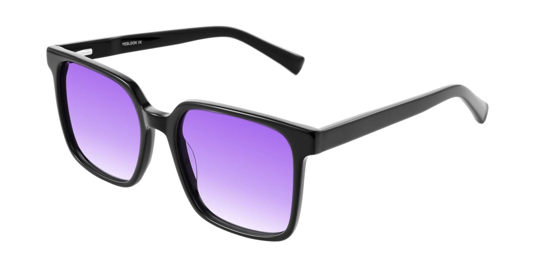 Angle of Donegal in Black with Purple Gradient Lenses