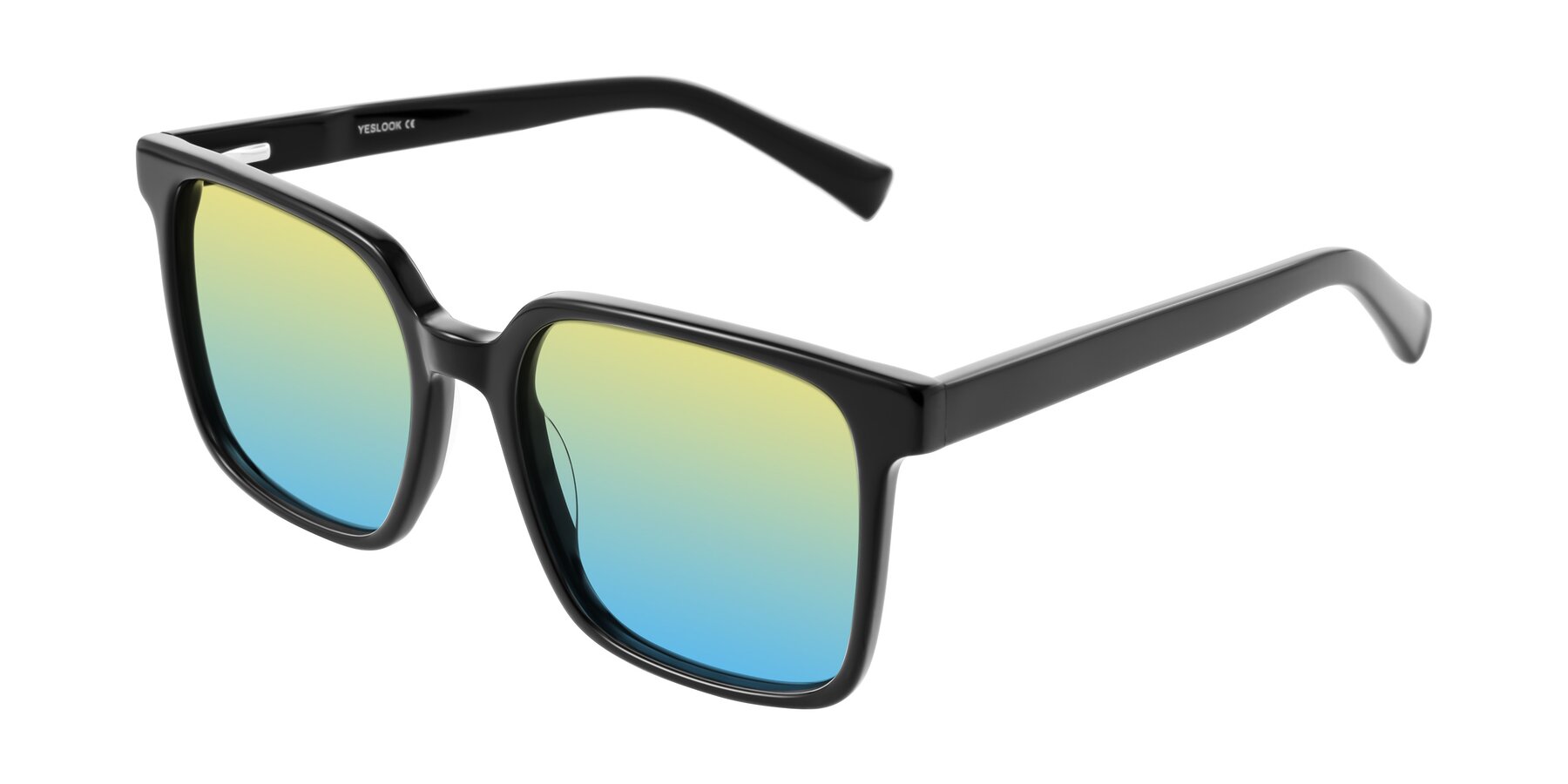 Angle of Donegal in Black with Yellow / Blue Gradient Lenses