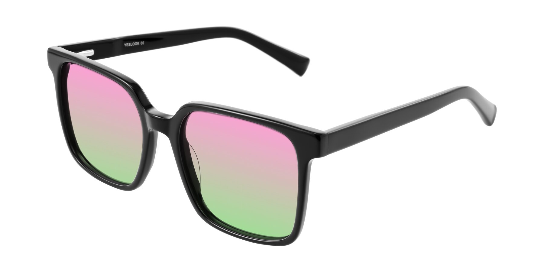 Angle of Donegal in Black with Pink / Green Gradient Lenses