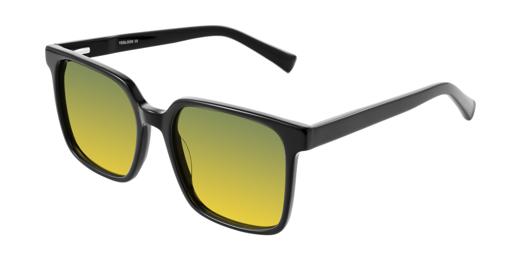 Angle of Donegal in Black with Green / Yellow Gradient Lenses