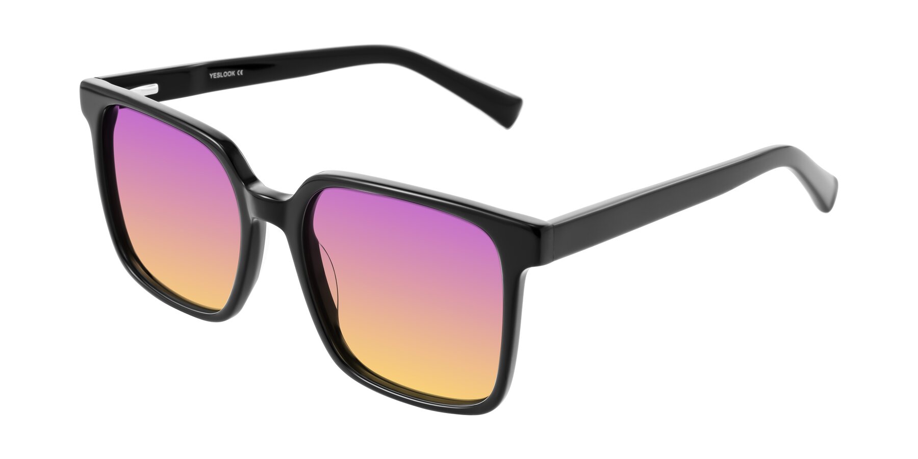 Angle of Donegal in Black with Purple / Yellow Gradient Lenses
