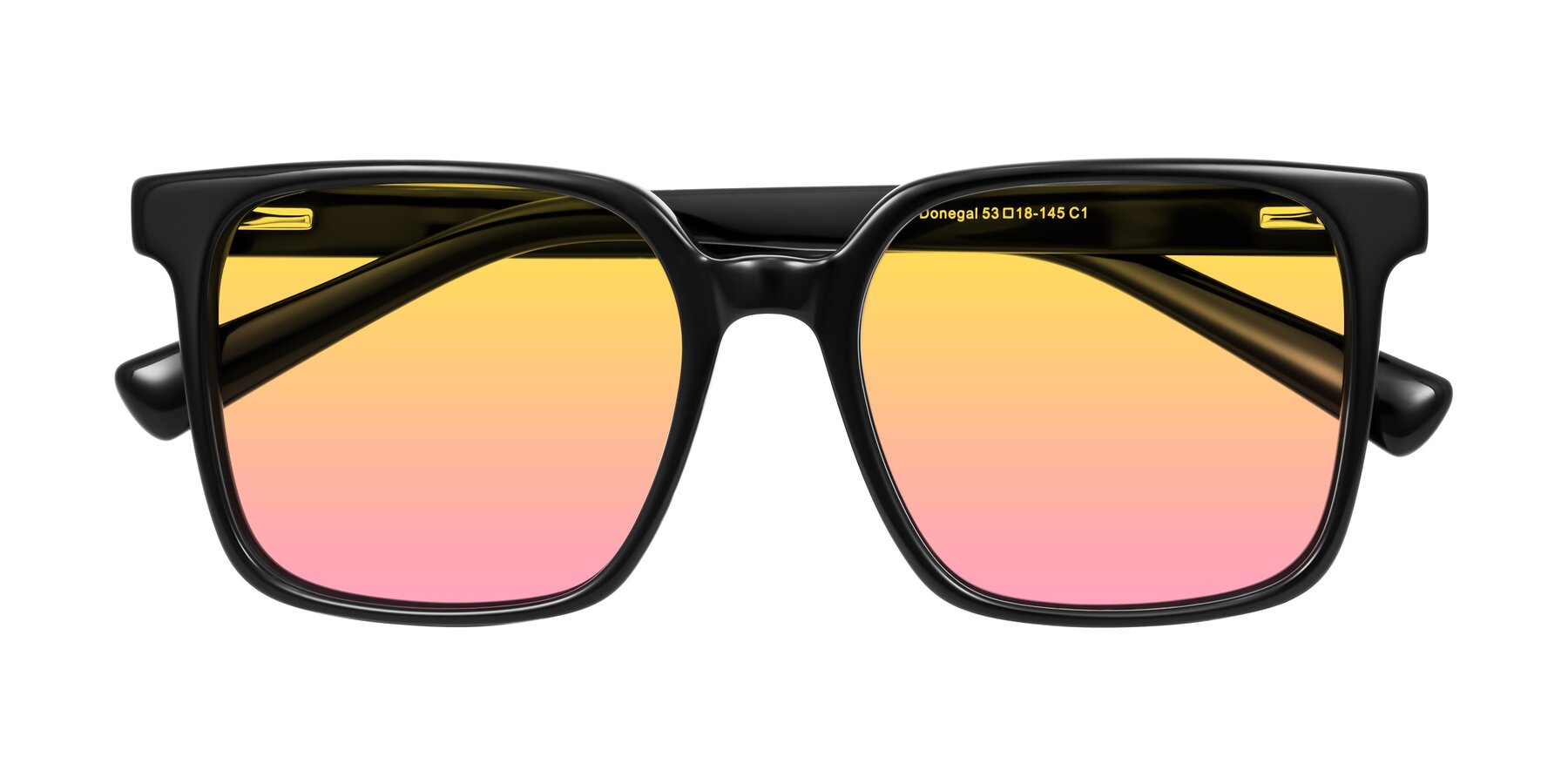 Folded Front of Donegal in Black with Yellow / Pink Gradient Lenses