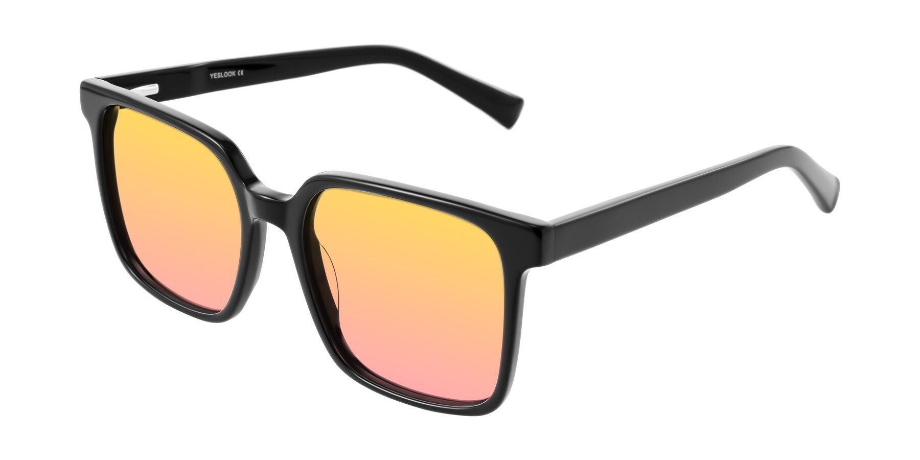 Angle of Donegal in Black with Yellow / Pink Gradient Lenses