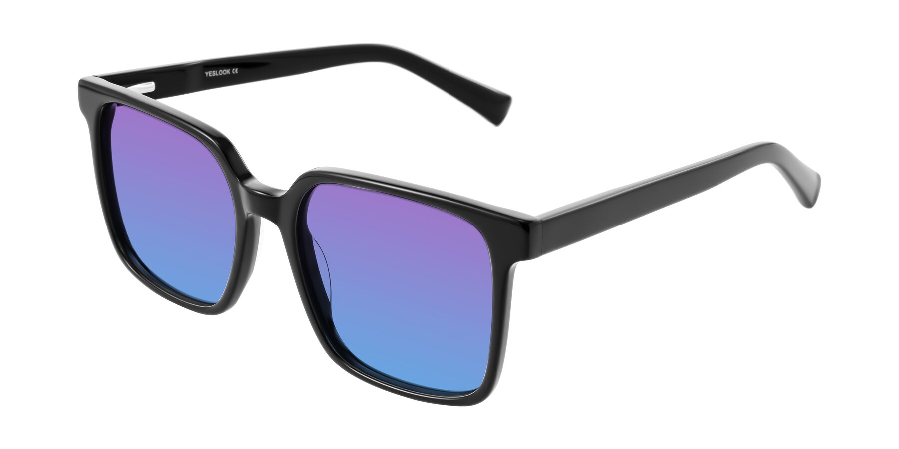 Angle of Donegal in Black with Purple / Blue Gradient Lenses