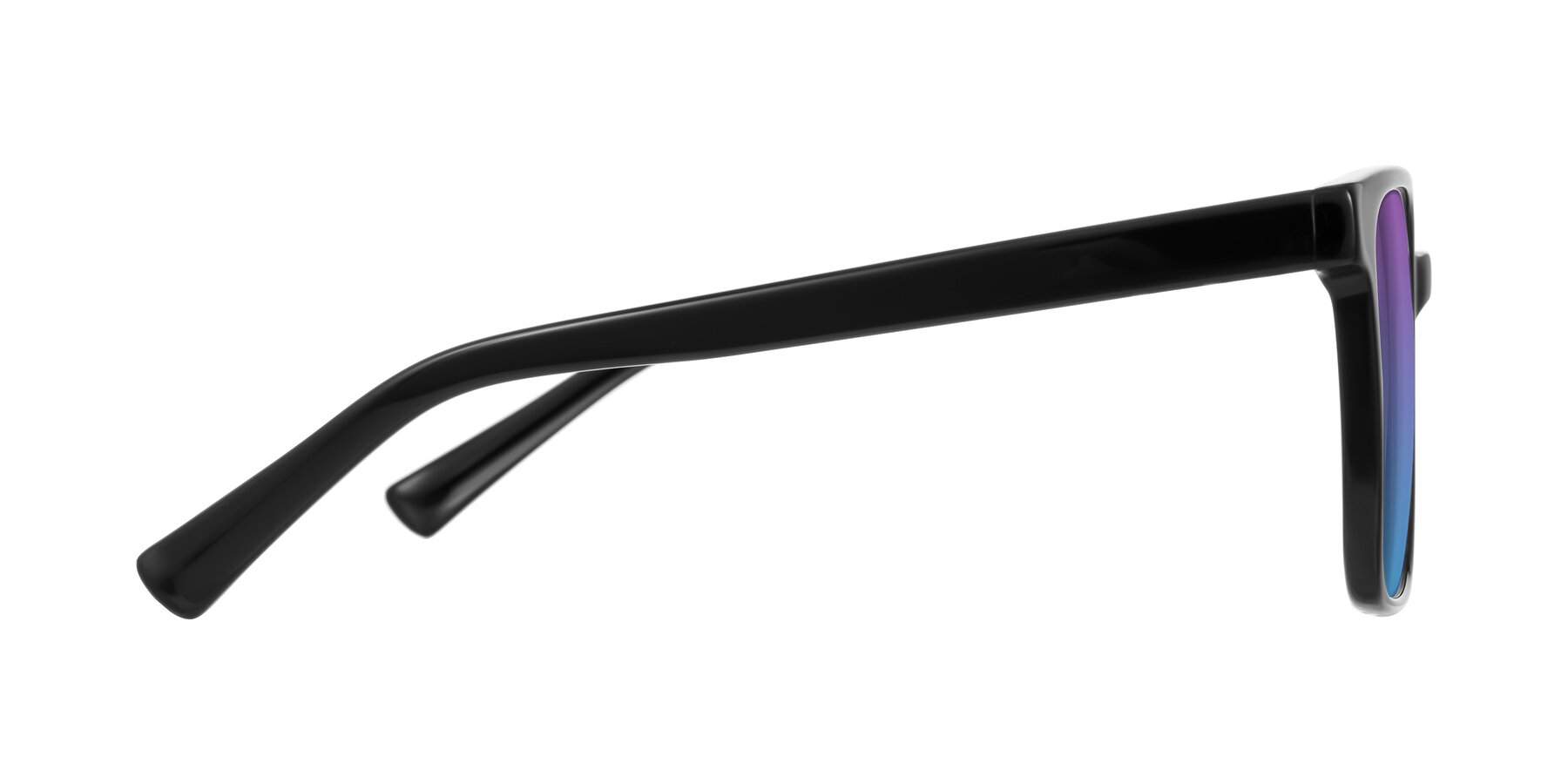 Side of Donegal in Black with Purple / Blue Gradient Lenses