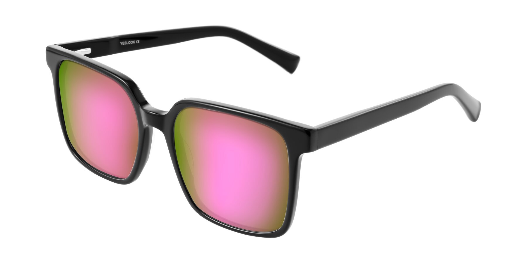 Angle of Donegal in Black with Pink Mirrored Lenses