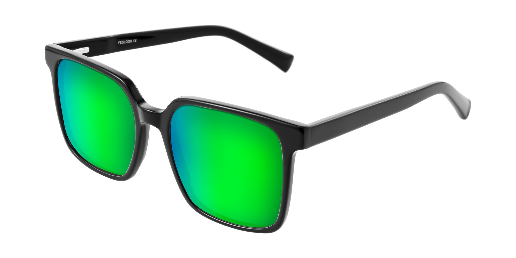 Angle of Donegal in Black with Green Mirrored Lenses
