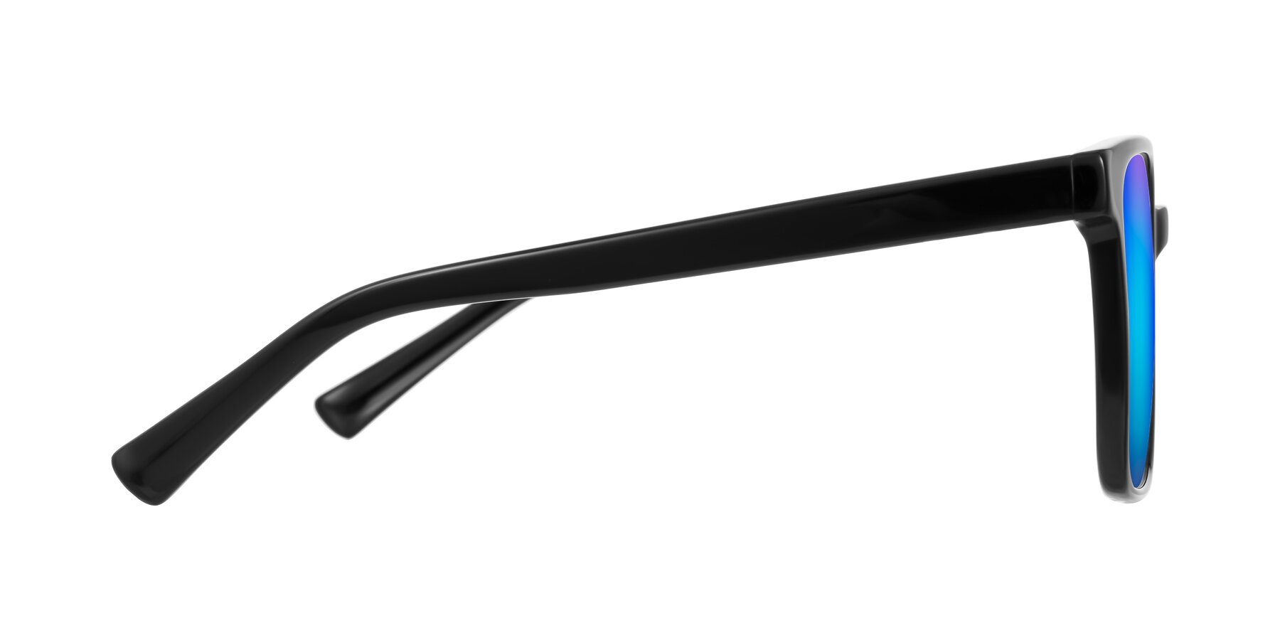 Side of Donegal in Black with Blue Mirrored Lenses
