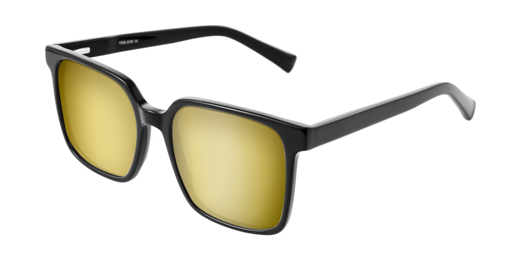 Angle of Donegal in Black with Gold Mirrored Lenses
