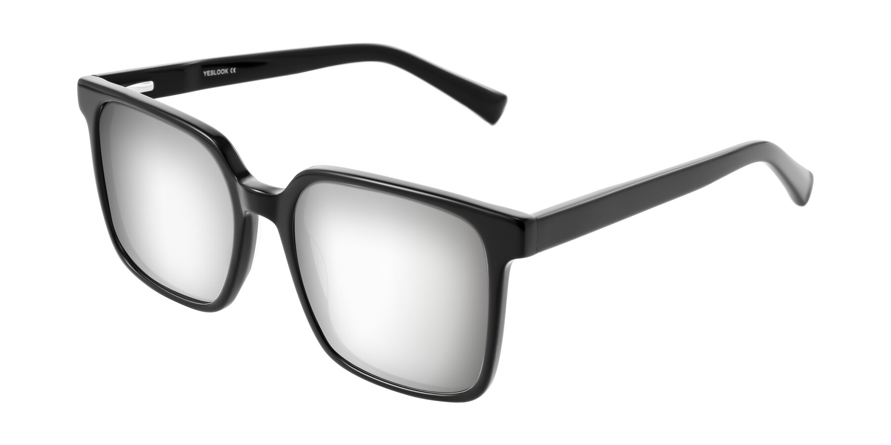 Angle of Donegal in Black with Silver Mirrored Lenses