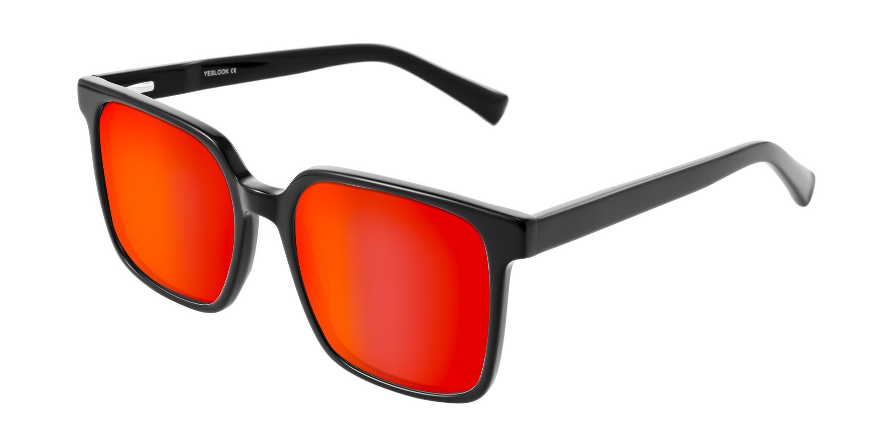 Angle of Donegal in Black with Red Gold Mirrored Lenses