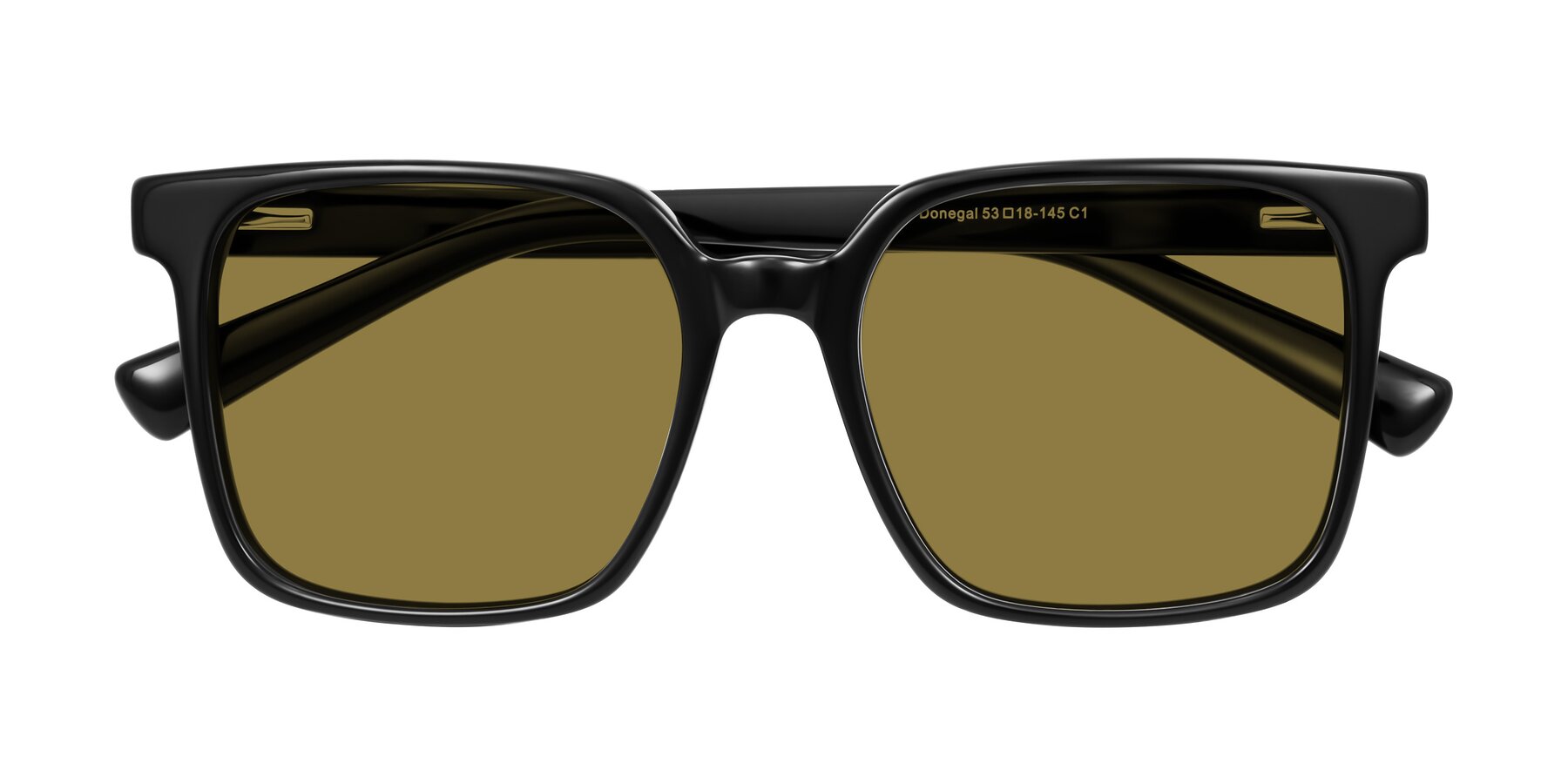 Folded Front of Donegal in Black with Brown Polarized Lenses