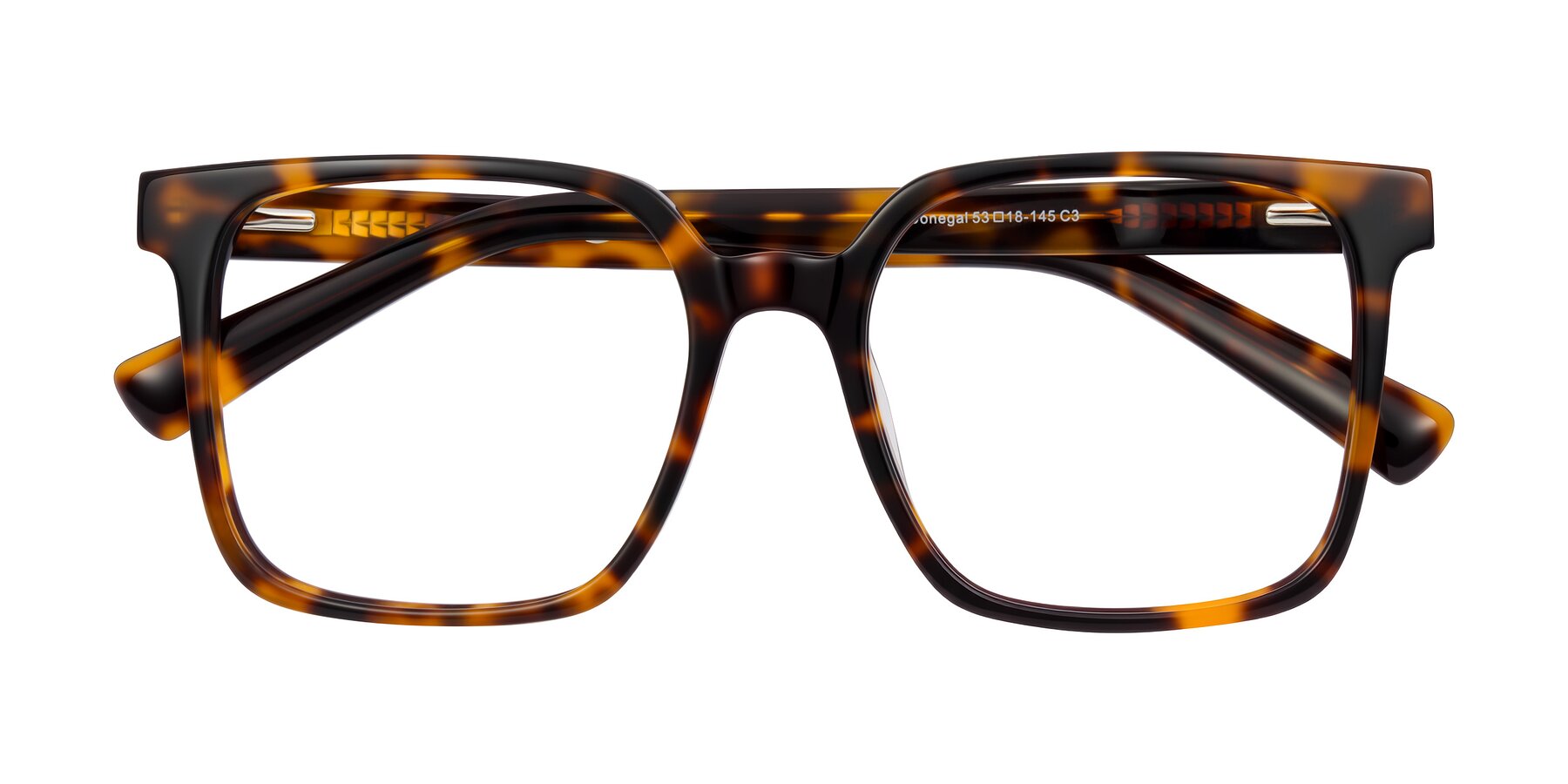 Folded Front of Donegal in Tortoise with Clear Eyeglass Lenses