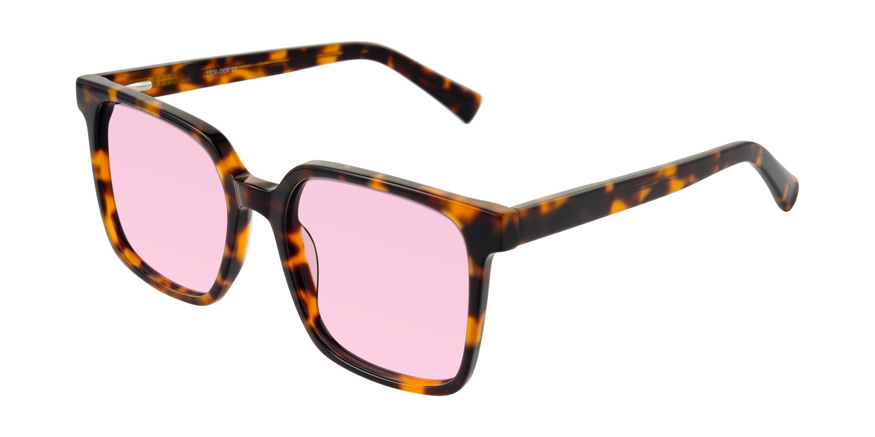 Angle of Donegal in Tortoise with Light Pink Tinted Lenses