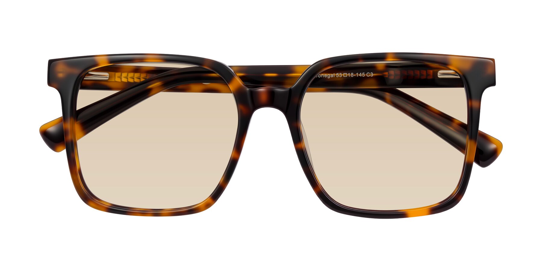 Folded Front of Donegal in Tortoise with Light Brown Tinted Lenses