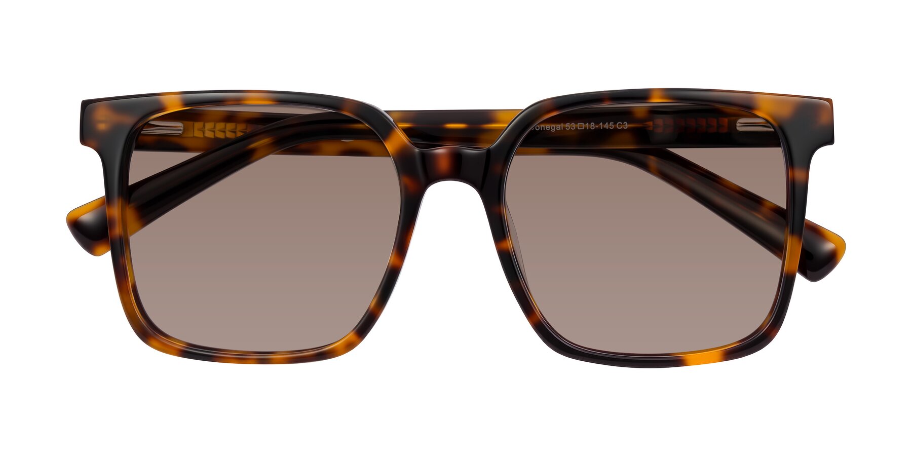Folded Front of Donegal in Tortoise with Medium Brown Tinted Lenses