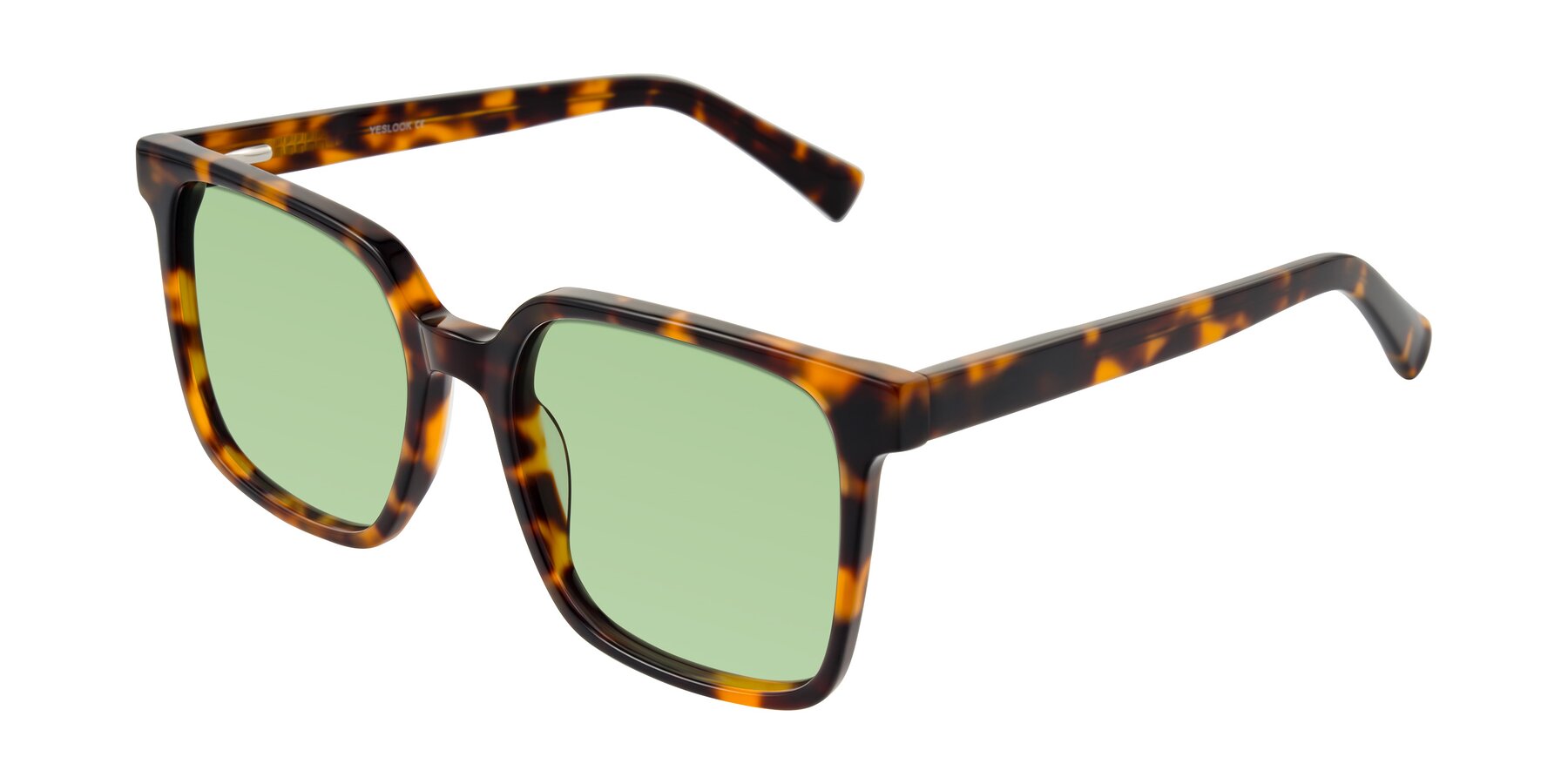 Angle of Donegal in Tortoise with Medium Green Tinted Lenses