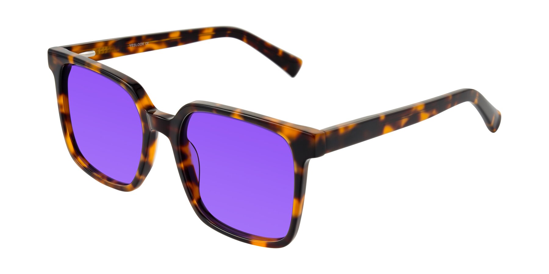 Angle of Donegal in Tortoise with Purple Tinted Lenses