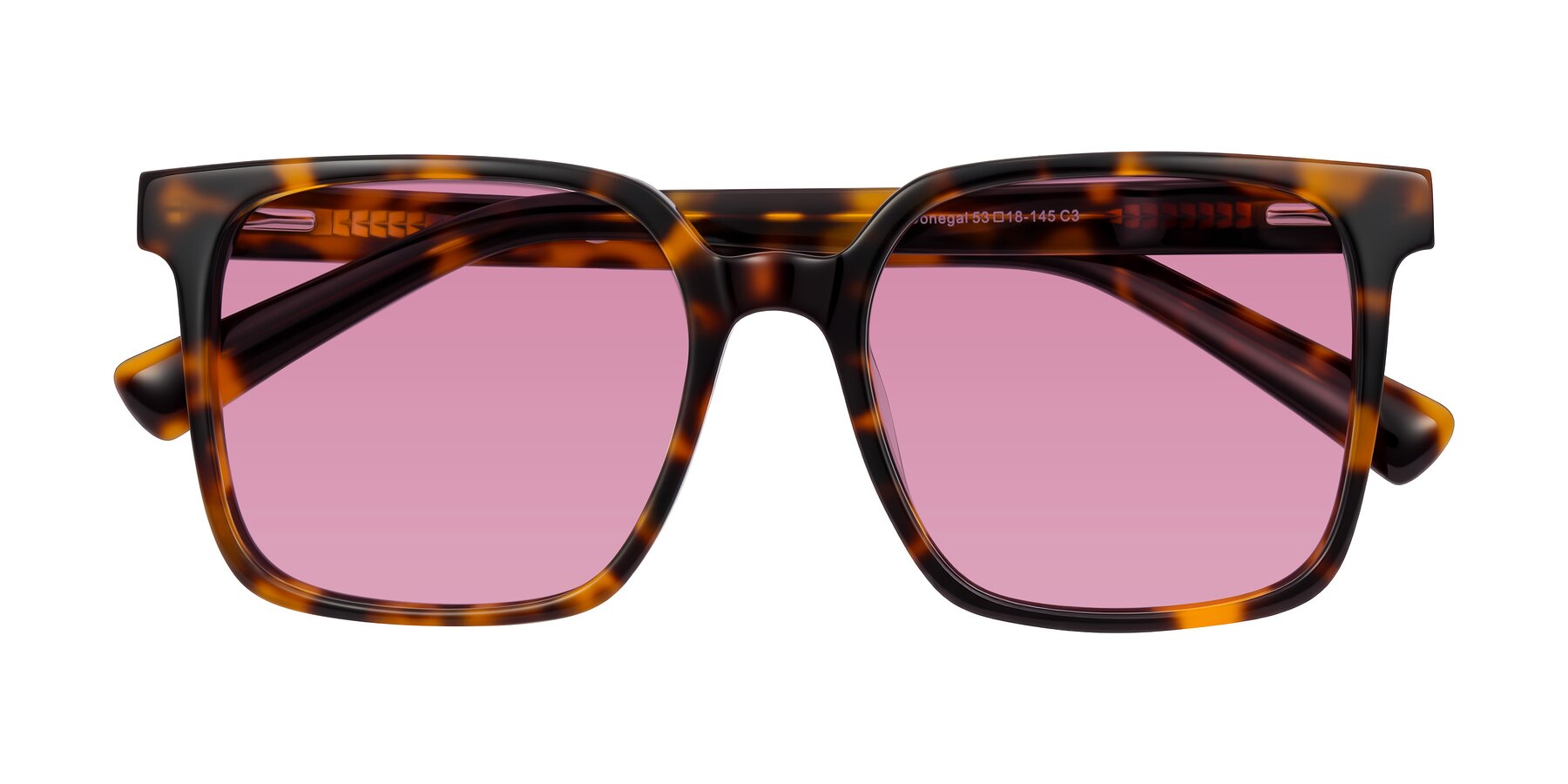 Folded Front of Donegal in Tortoise with Medium Wine Tinted Lenses