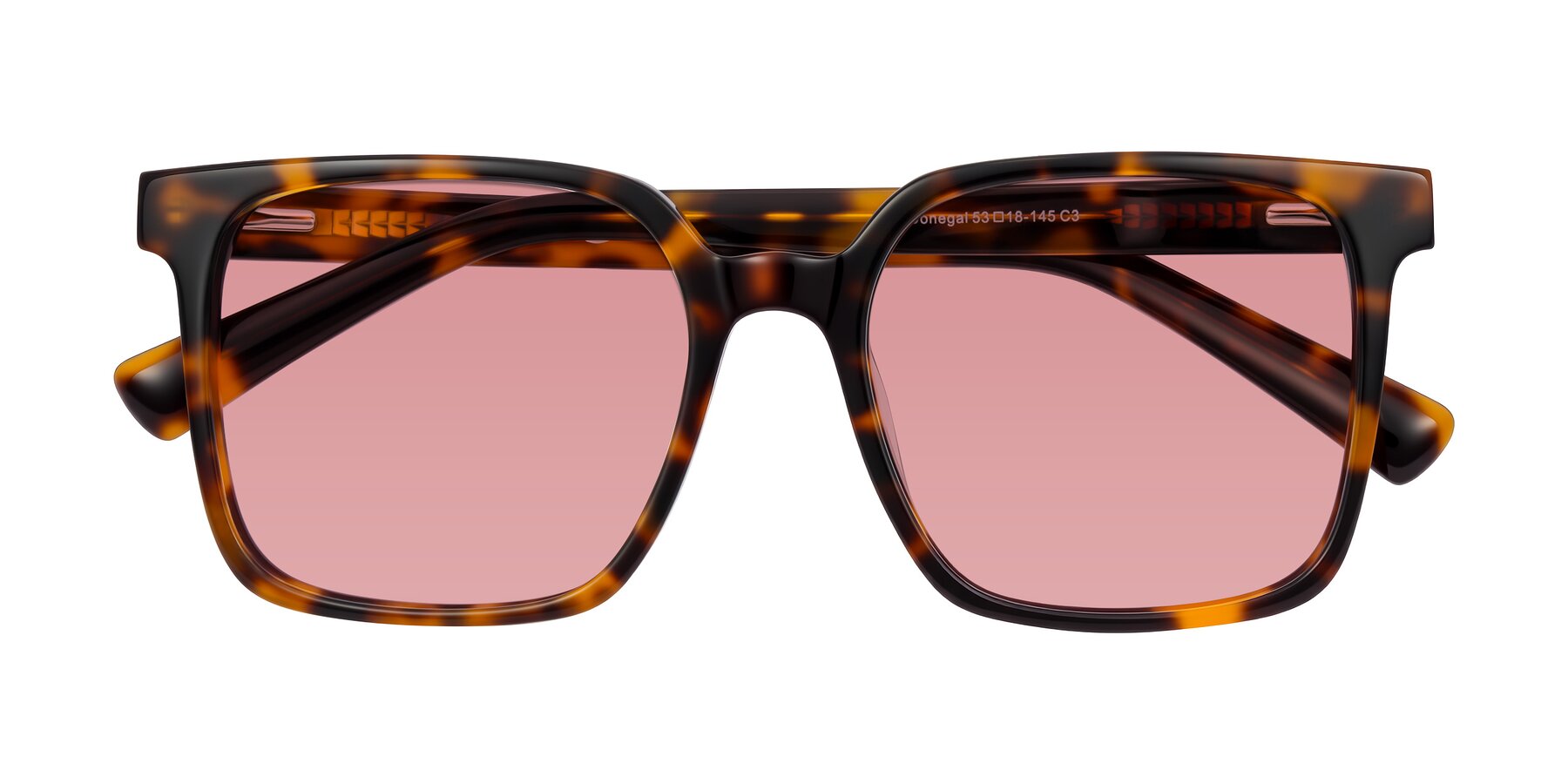 Folded Front of Donegal in Tortoise with Medium Garnet Tinted Lenses