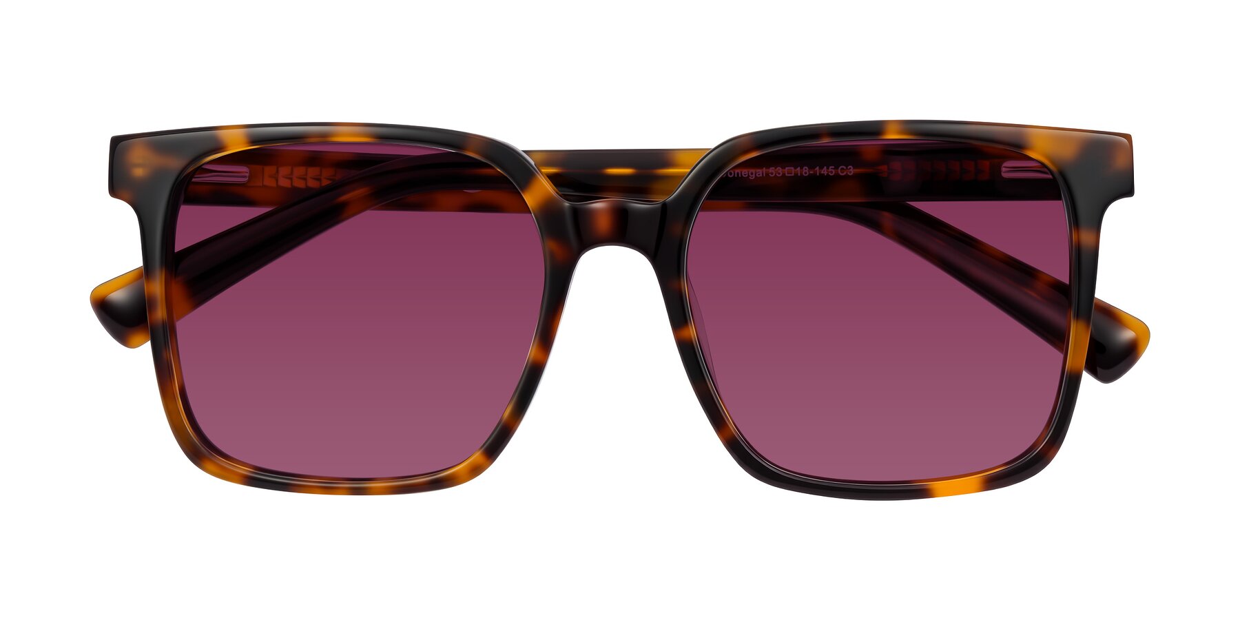 Folded Front of Donegal in Tortoise with Wine Tinted Lenses