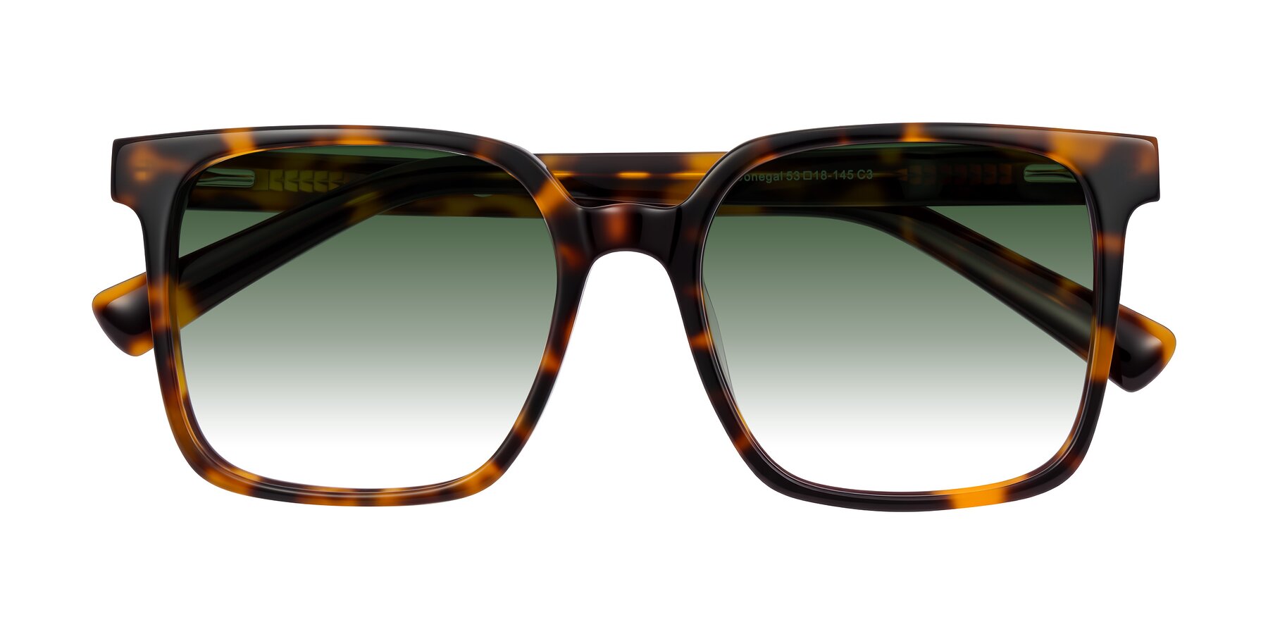 Folded Front of Donegal in Tortoise with Green Gradient Lenses