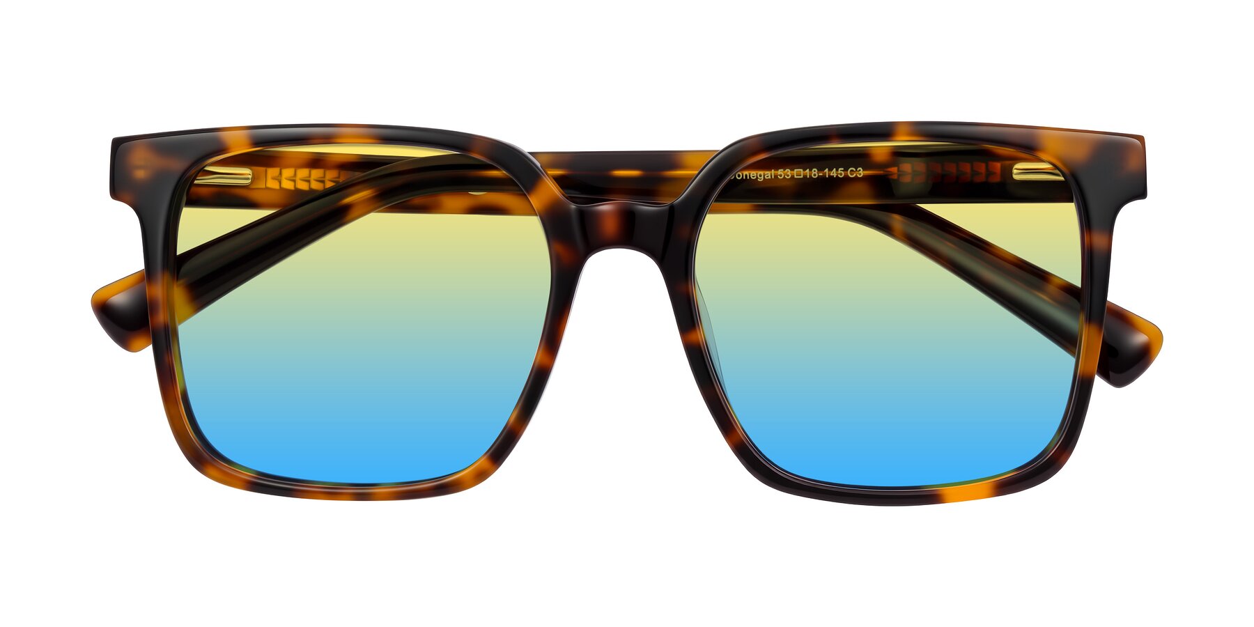 Folded Front of Donegal in Tortoise with Yellow / Blue Gradient Lenses